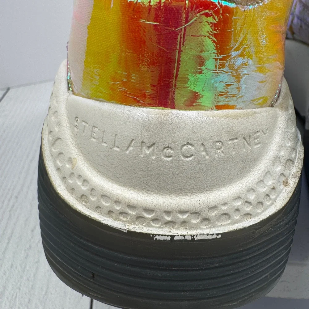 Stella McCartney Eclypse Holographic Platform‎ Sneakers Multi Velcro Womens 6
